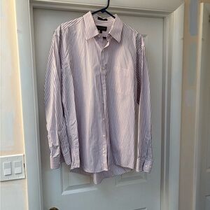 Roberto Villini Men's Striped Button-Down Shirt 100% cotton 16.5x34